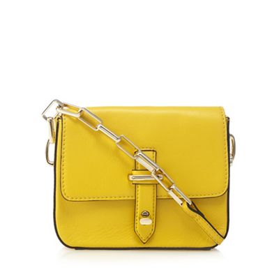 Yellow leather small cross body bag